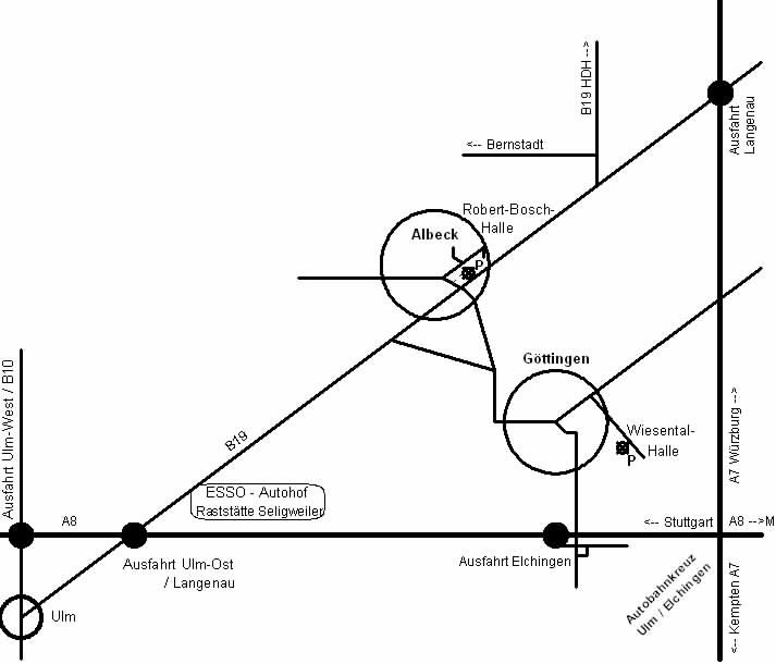 Anfahrskizze Wiesental- und Robert-Bosch-Halle